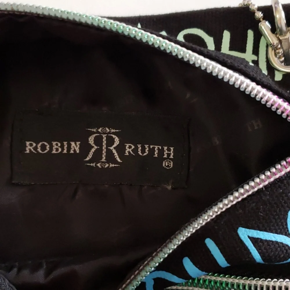 Robin Ruth Washington DC Mini Crossbody Bag Purse Black Rainbow Zipper